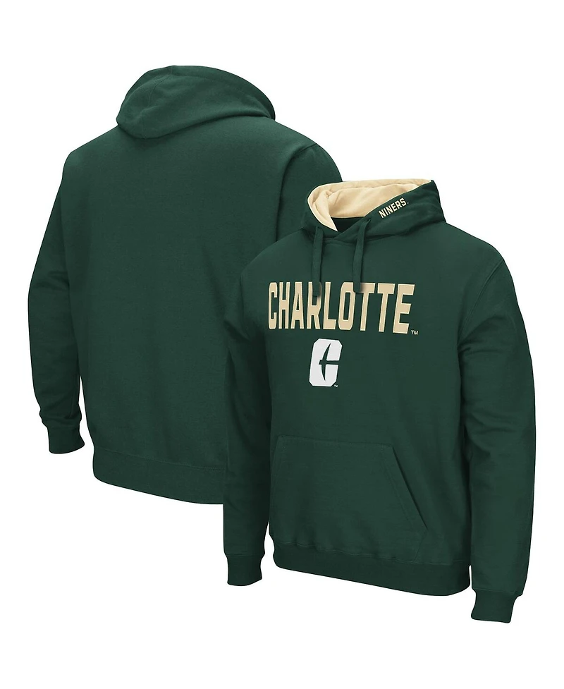 Men's Colosseum Charlotte 49ers Arch and Logo Pullover Hoodie