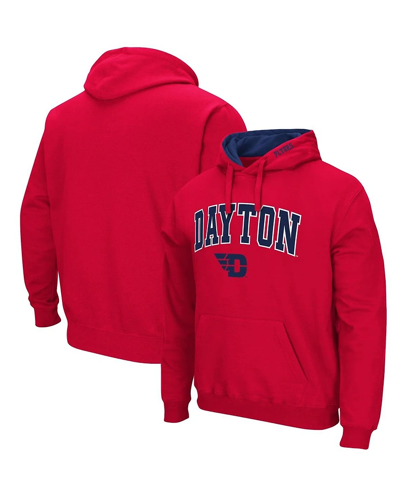 Men's Colosseum Red Dayton Flyers Arch and Logo Pullover Hoodie
