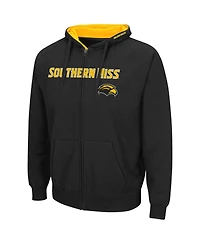 Men's Colosseum Black Southern Miss Golden Eagles Arch and Logo 3.0 Full-Zip Hoodie