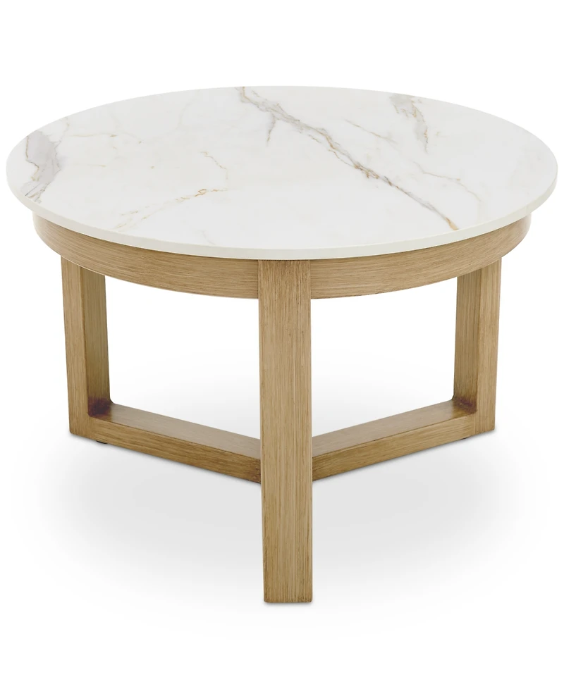 Reid Outdoor 23" Round Porcelain Top Nesting Table, Created for Macy's