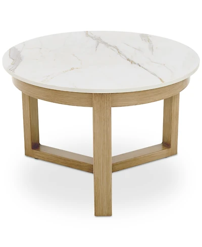 Reid Outdoor 23" Round Porcelain Top Nesting Table, Created for Macy's