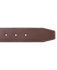 Nautica Men's Leather Jean Belt with Signature Engraved Keeper
