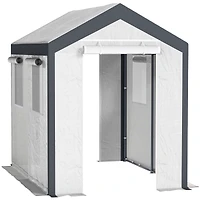 Outsunny 8' x 6' x 7.5' Steeple Walk-In house Tunnel Portable Garden Steel Frame