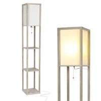 Maxwell 63" Led Shelf Column Floor Lamp with Lantern Shade