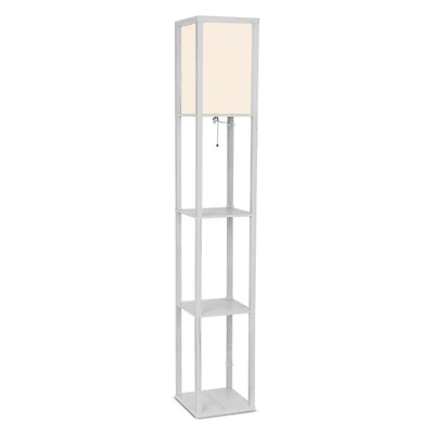 Maxwell 63" Led Shelf Column Floor Lamp with Lantern Shade