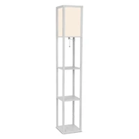 Maxwell 63" Led Shelf Column Floor Lamp with Lantern Shade