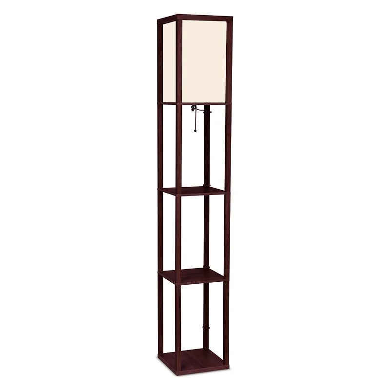 Maxwell 63" Led Shelf Column Floor Lamp with Lantern Shade