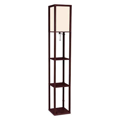 Maxwell 63" Led Shelf Column Floor Lamp with Lantern Shade