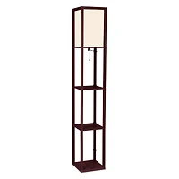 Maxwell 63" Led Shelf Column Floor Lamp with Lantern Shade