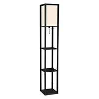 Maxwell 63" Led Shelf Column Floor Lamp with Lantern Shade