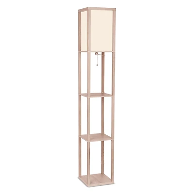 Maxwell 63" Led Shelf Column Floor Lamp with Lantern Shade