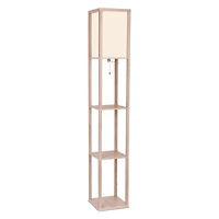 Maxwell 63" Led Shelf Column Floor Lamp with Lantern Shade