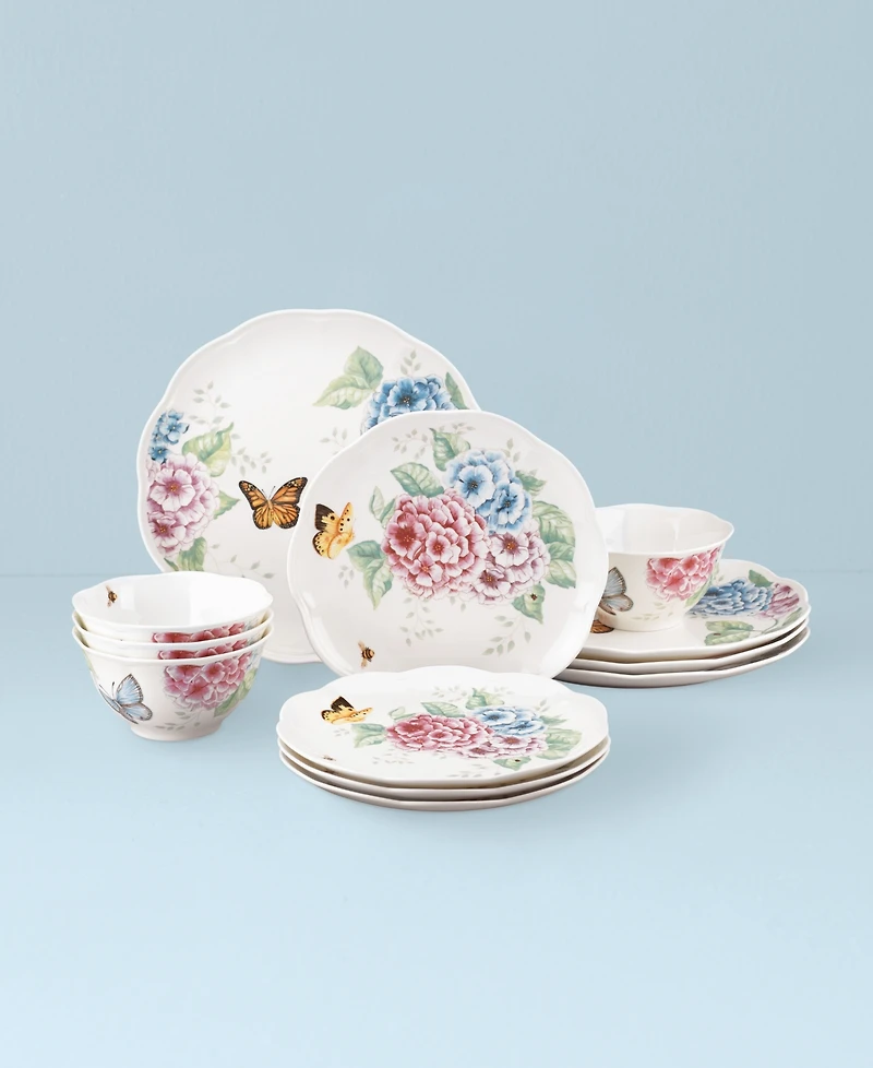Lenox Butterfly Meadow Hydrangea 12 Pc. Dinnerware Set, Service for 4