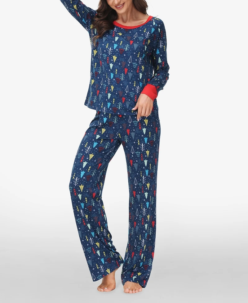 Ink+Ivy Women's Long Sleeve Sweat Top with Lounge Pant, Set of 2