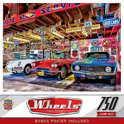 MasterPieces Wheels - Triple Threat 750 Piece Jigsaw Puzzle for Adults
