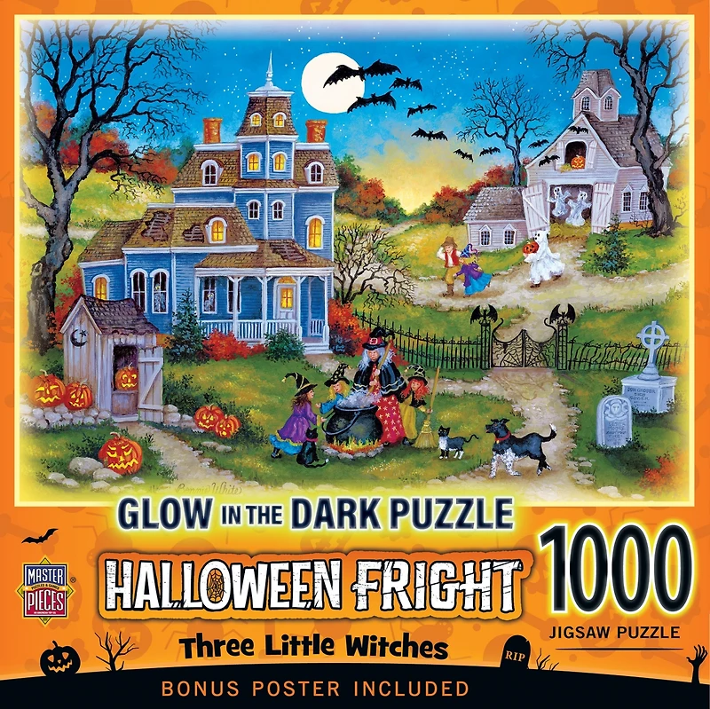 MasterPieces Glow in the Dark - Three Little Witches 1000 Piece Puzzle