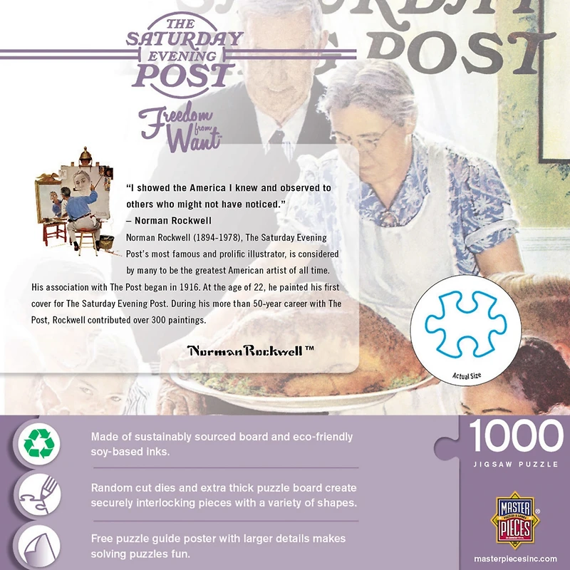 Masterpieces Saturday Evening Post - Freedom from Want 1000 Piece Puzzle