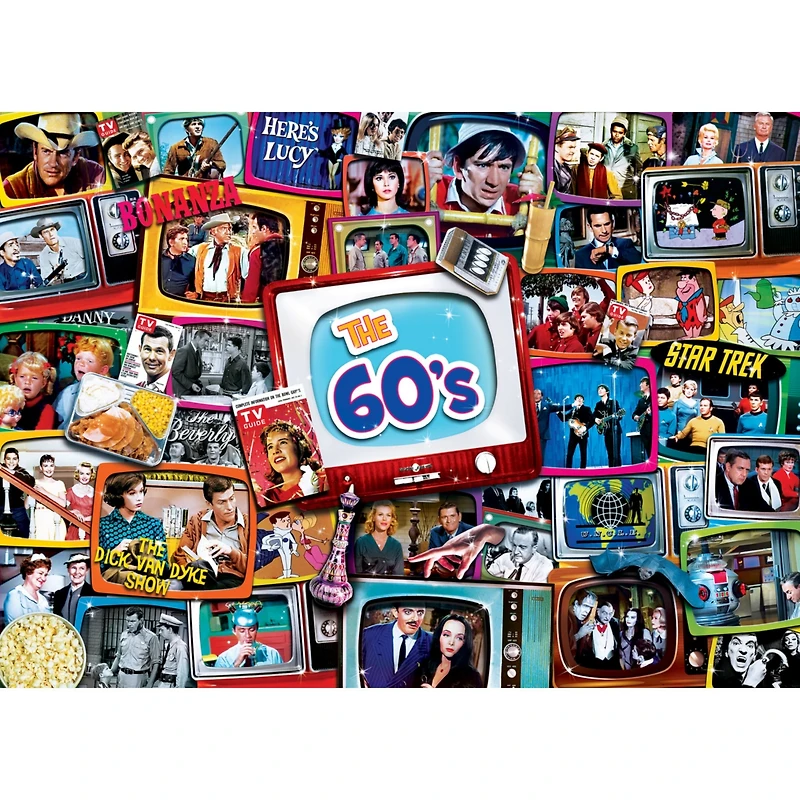 MasterPieces Tv Time - 60's Shows 1000 Piece Jigsaw Puzzle for Adults