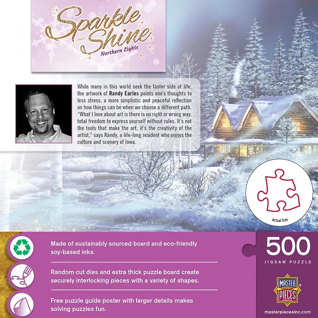 Masterpieces Puzzle 500 Pezzi Con Glitter - Christmas Festivities 15x21'' - Per Adulti E Ragazzi Dai 14 Anni - 5