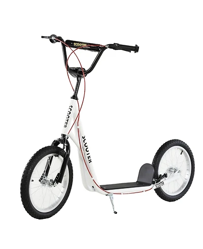 Aosom Youth Scooter Kick Scooter Front and Rear Dual Brakes,