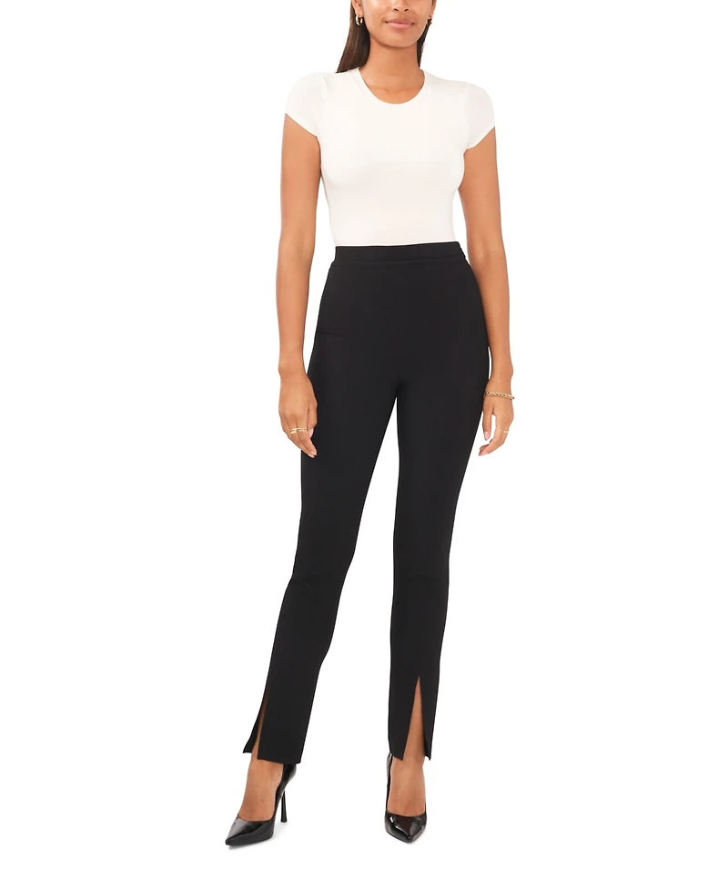 1.state Women's Straight Leg Front Slit Ankle Pant