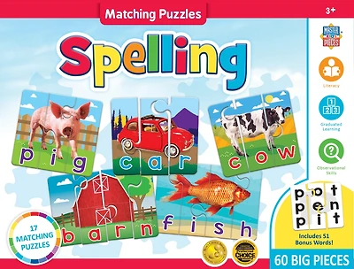 Masterpieces Spelling Educational Matching Kids and Family Puzzle Game