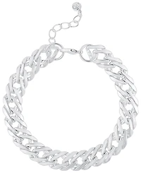 And Now This High Polished Moveable Link Bracelet in Fine Silver Plated