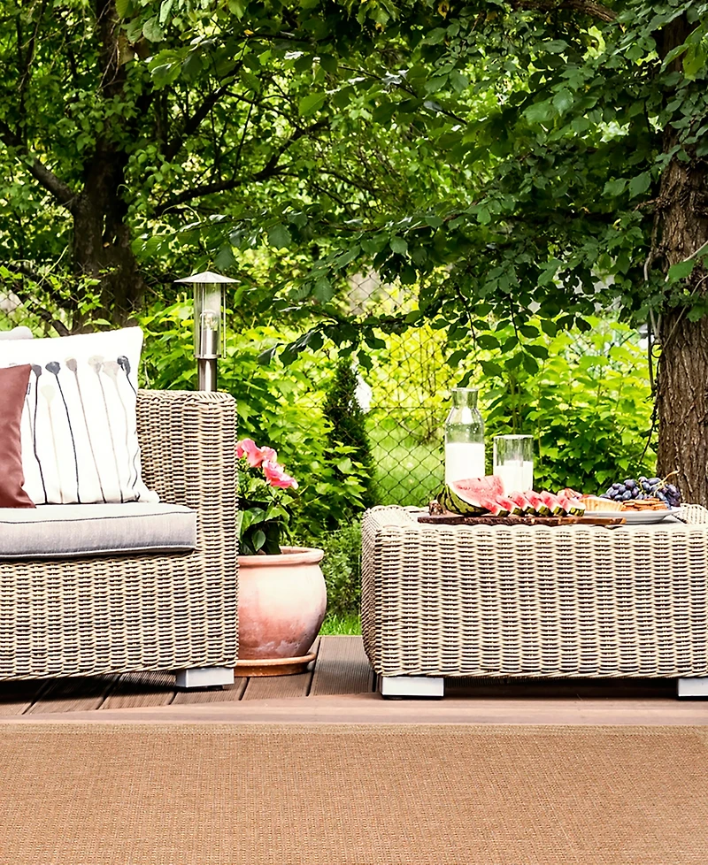 Liora Manne' Sahara Texture Border 7'10" x 9'10" Outdoor Area Rug