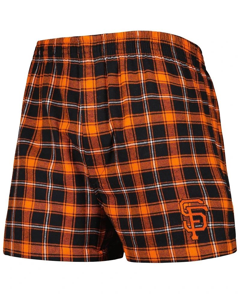 Men's Concepts Sport Black, Orange San Francisco Giants Ledger Flannel Boxers
