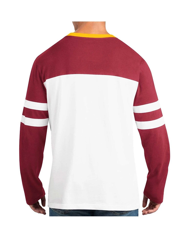 Men's Starter Burgundy, White Washington Commanders Halftime Long Sleeve T-shirt