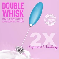 Double Whisk Milk Frother With Stand