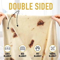 Zulay Kitchen Novelty Throw Tortilla Blanket Flour Tortilla Design - 60 Inches