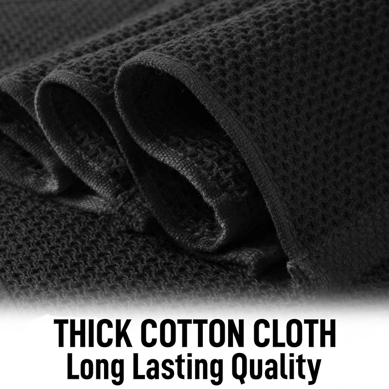 Reusable Kitchen Towels 3 Pack 100% Cotton Waffle Weave - Super Absorbent Dish for