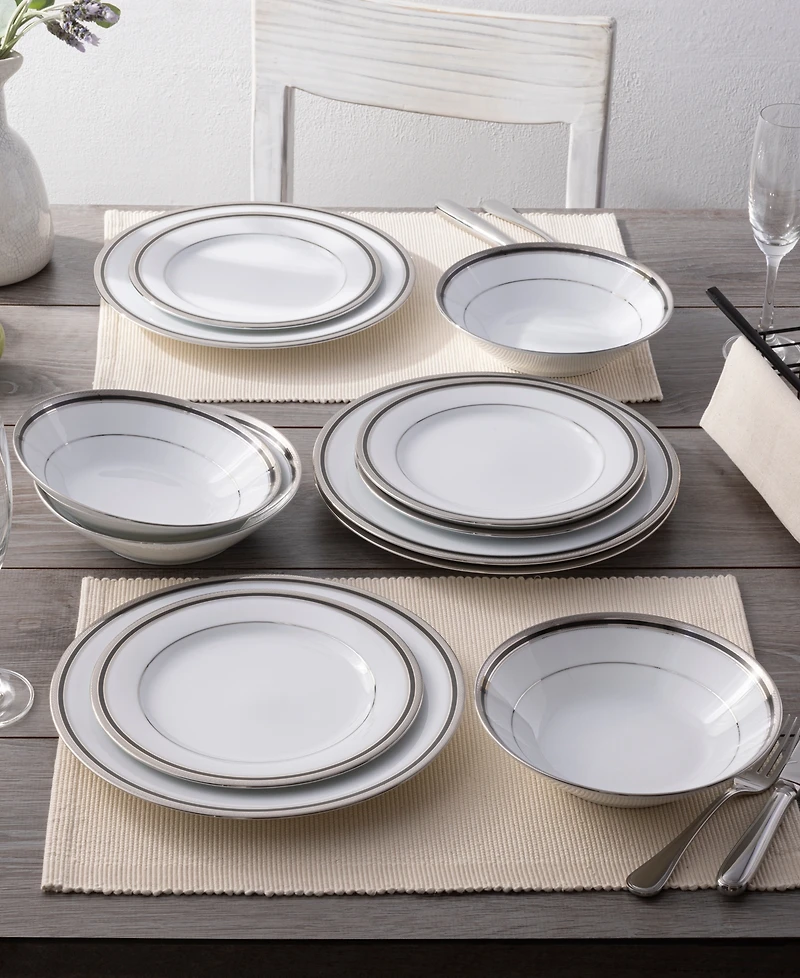 Noritake Austin Platinum 12-Piece Dinnerware Set, Service for 4