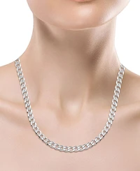 Men's Curb Link 24" Sterling Silver Necklace Chain (5-1/2mm)