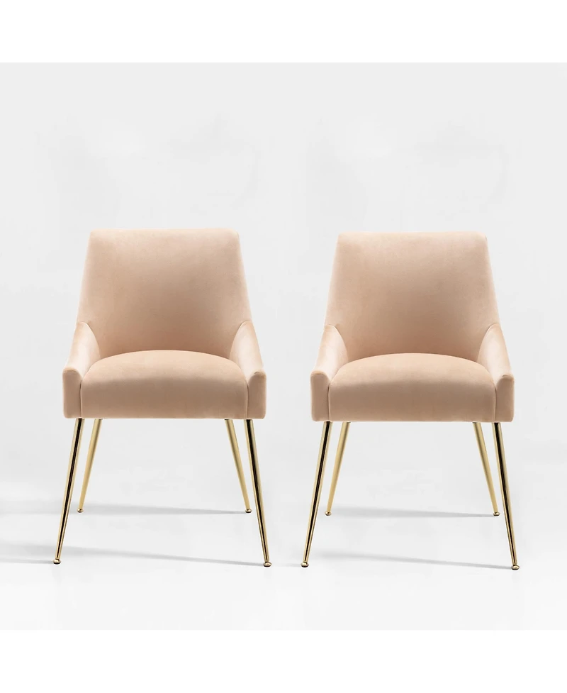 Upholstered Performance Velvet Accent Chair With Metal Leg (Set of 2)