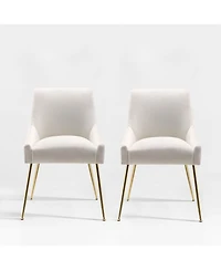 Upholstered Performance Velvet Accent Chair With Metal Leg (Set of 2)