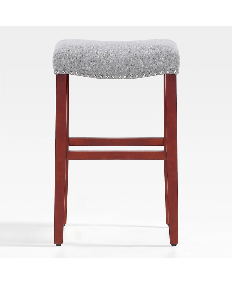 WestinTrends 29" Upholstered Backless Saddle Seat Bar Stool