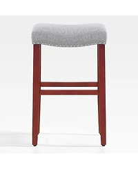 WestinTrends 29" Upholstered Backless Saddle Seat Bar Stool
