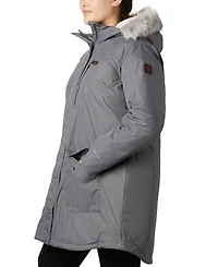Columbia Plus Size Suttle Mountain Hooded Faux-Fur-Trim Long Insulated Coat