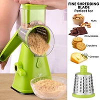 Zulay Kitchen Manual Rotary Cheese Grater With 3 Interchangeable Blades