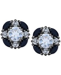 Multi-Gemstone Cluster Stud Earrings (3-7/8 ct. t.w.) in Sterling Silver
