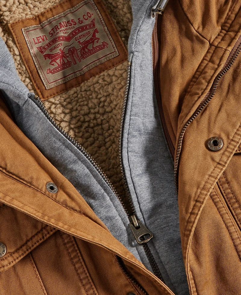 Levi's Men's Sherpa Lined Two Pocket Hooded Trucker Jacket