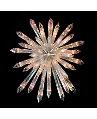 Northlight Clear Lighted Iridescent Icicle Christmas Tree Topper With Clear Lights, 14"