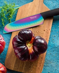 Tomodachi Rainbow Black 12-Pc. Knife Set with Matching Blade Guards, Titanium
