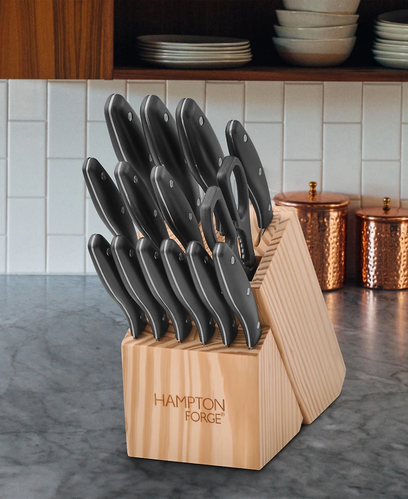 Hampton Forge 15 Piece Rochester Block Cutlery Set