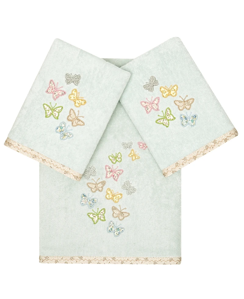 Linum Home Turkish Cotton Mariposa Embellished -Pc. Bath Towel Set