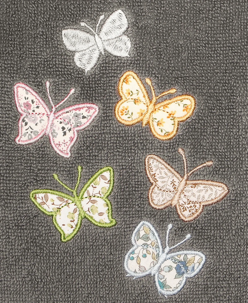 Linum Home Turkish Cotton Mariposa Embellished 2-Pc. Hand Towel Set