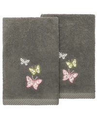 Linum Home Turkish Cotton Mariposa Embellished 2-Pc. Fingertip Towel Set