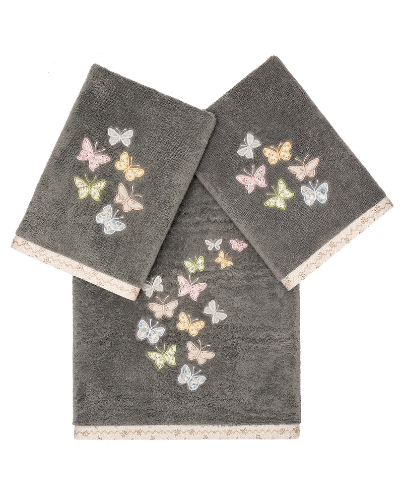 Linum Home Turkish Cotton Mariposa Embellished -Pc. Bath Towel Set